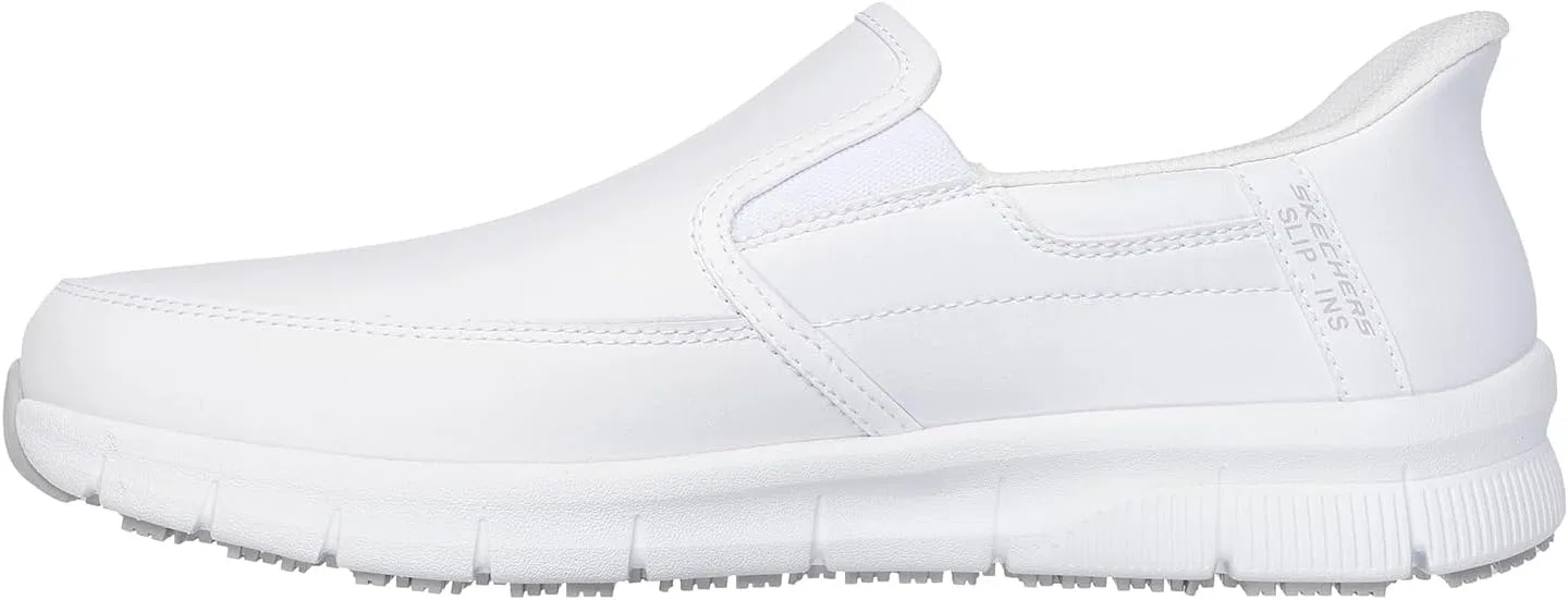 Мужские медицинские рабочие ботинки Skechers Nampa Broxtin, White Leather Synthetic — фото 2