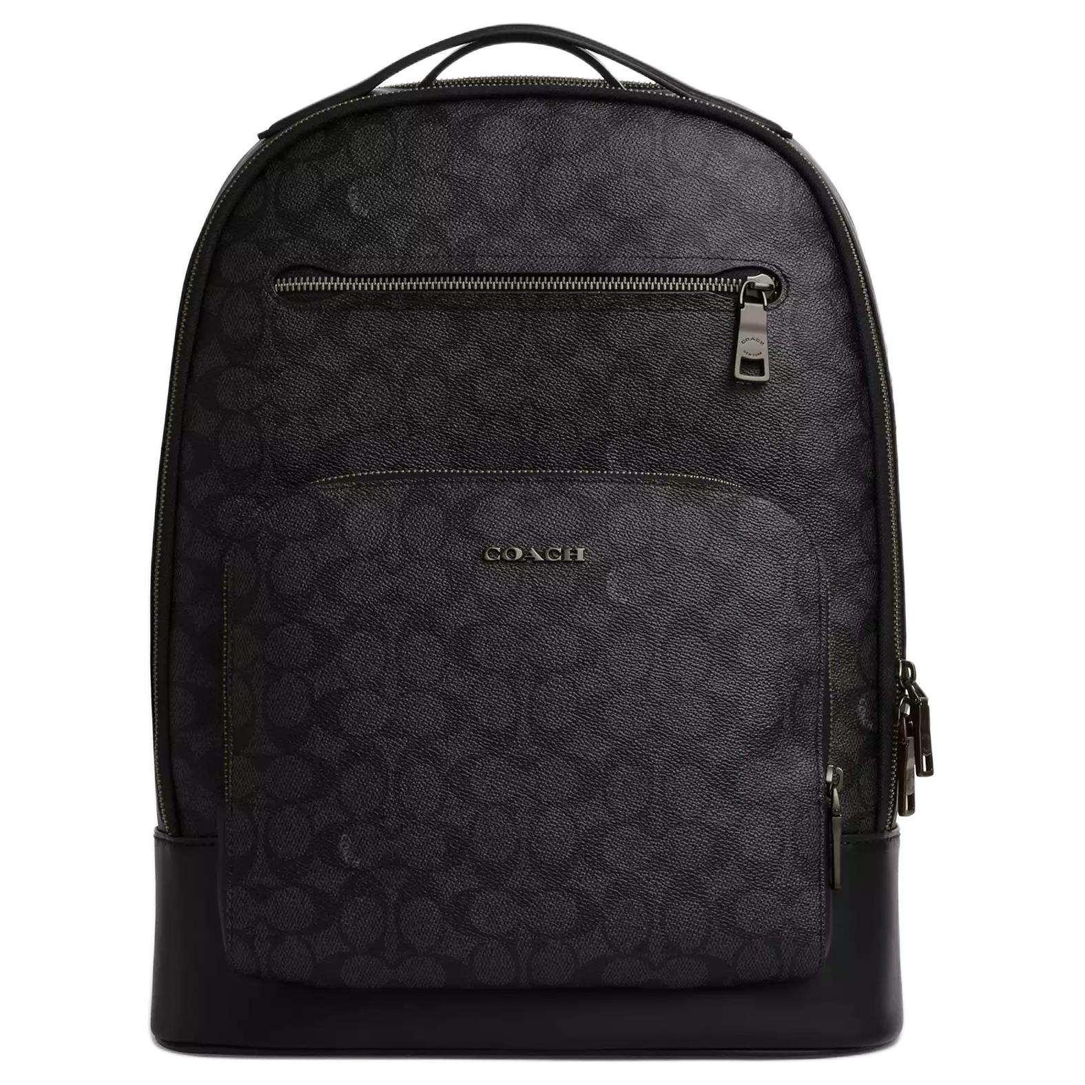 

Рюкзак ETHAN Coated Canvas большой мужской charcoal black & black COACH, Set (Bag+Dust Bag)