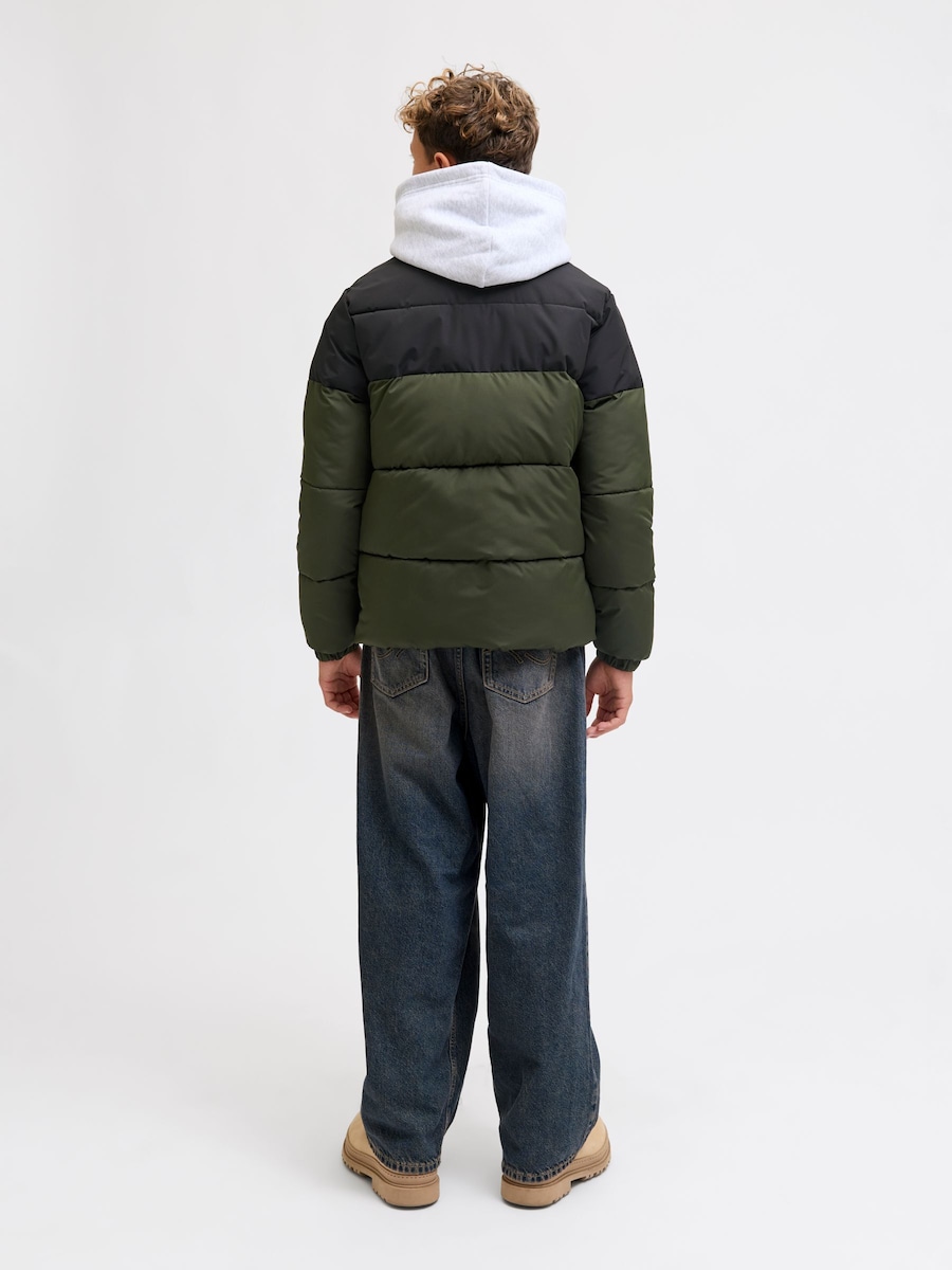 Куртка межсезонная Jack & Jones Junior, зеленый/черный — фото 3