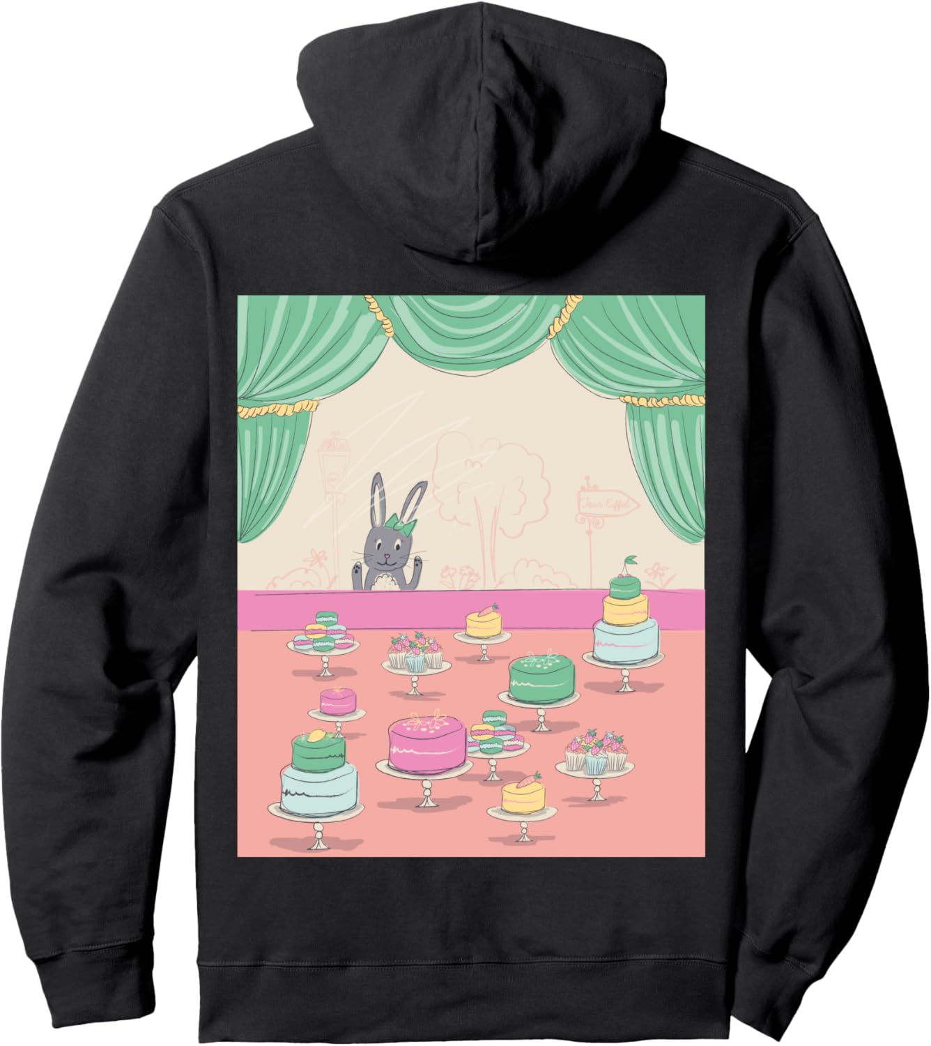 

Сувенирная толстовка с изображением макарон, печенья и торта в винтажном стиле, Париж, Франция Paris Eiffel Tower France Vintage Julib Tees, черный