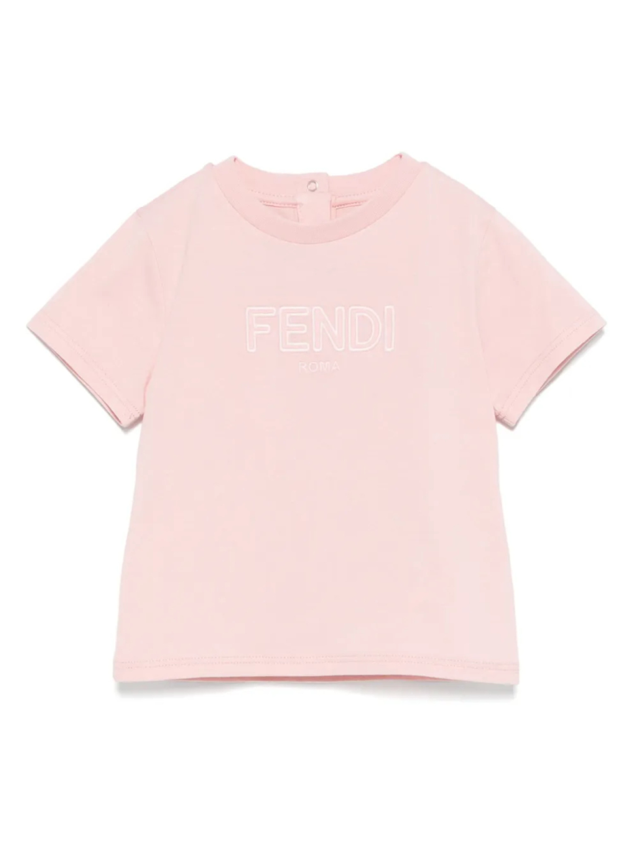 

Футболка с вышитым логотипом Fendi Kids, розовый