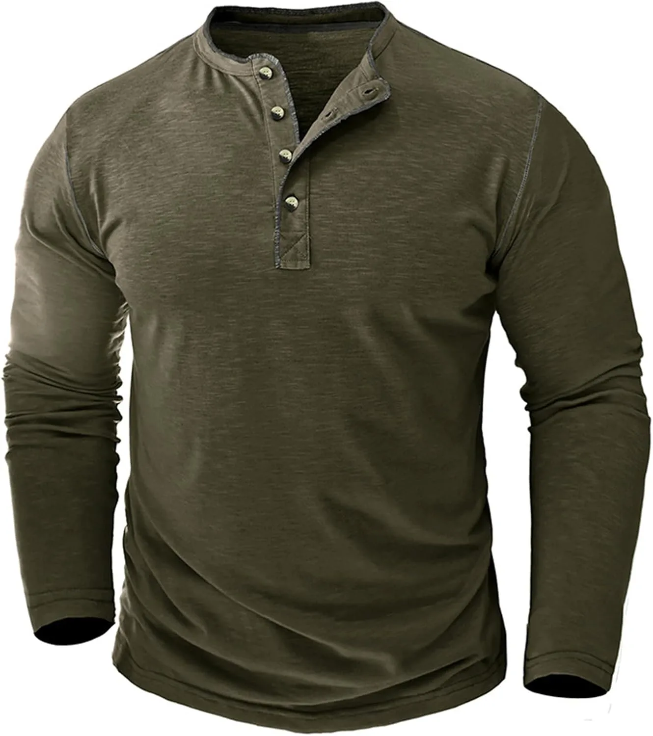 Мужская футболка с длинным рукавом Henley Slim Fit — фото 3