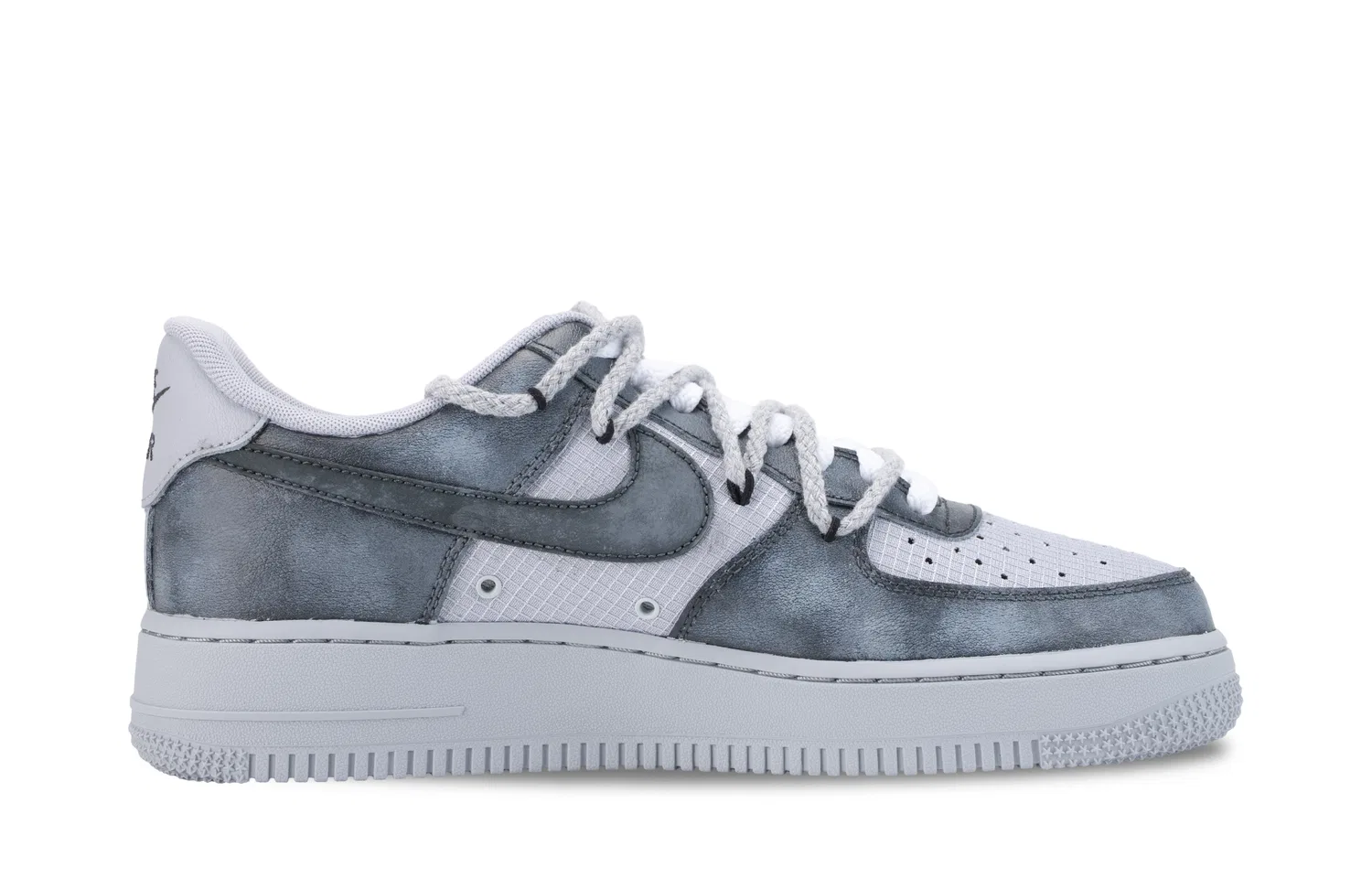 Кроссовки серо-голубые Nike Air Force 1 Custom — фото 4