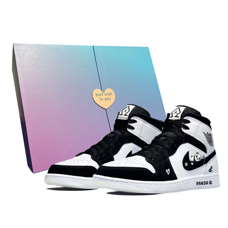 

Кроссовки Air Jordan 1 Vintage Basketball Shoes Men Mid-top Black/white, черный