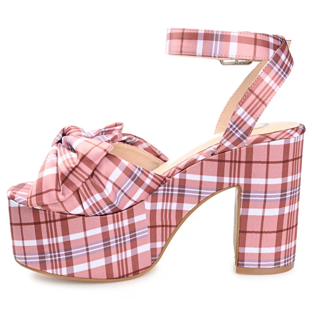 Женские туфли на платформе Zenni Journee, plaid synthetic — фото 4