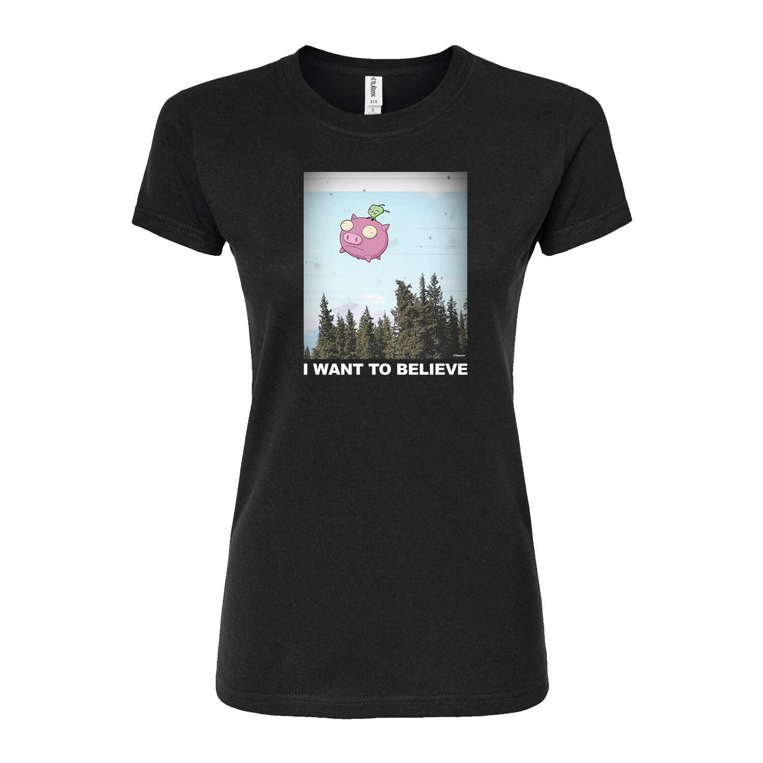 

Юниорская футболка Invader Zim Gir "Believe" с приталенным рисунком и рисунком Licensed Character, черный