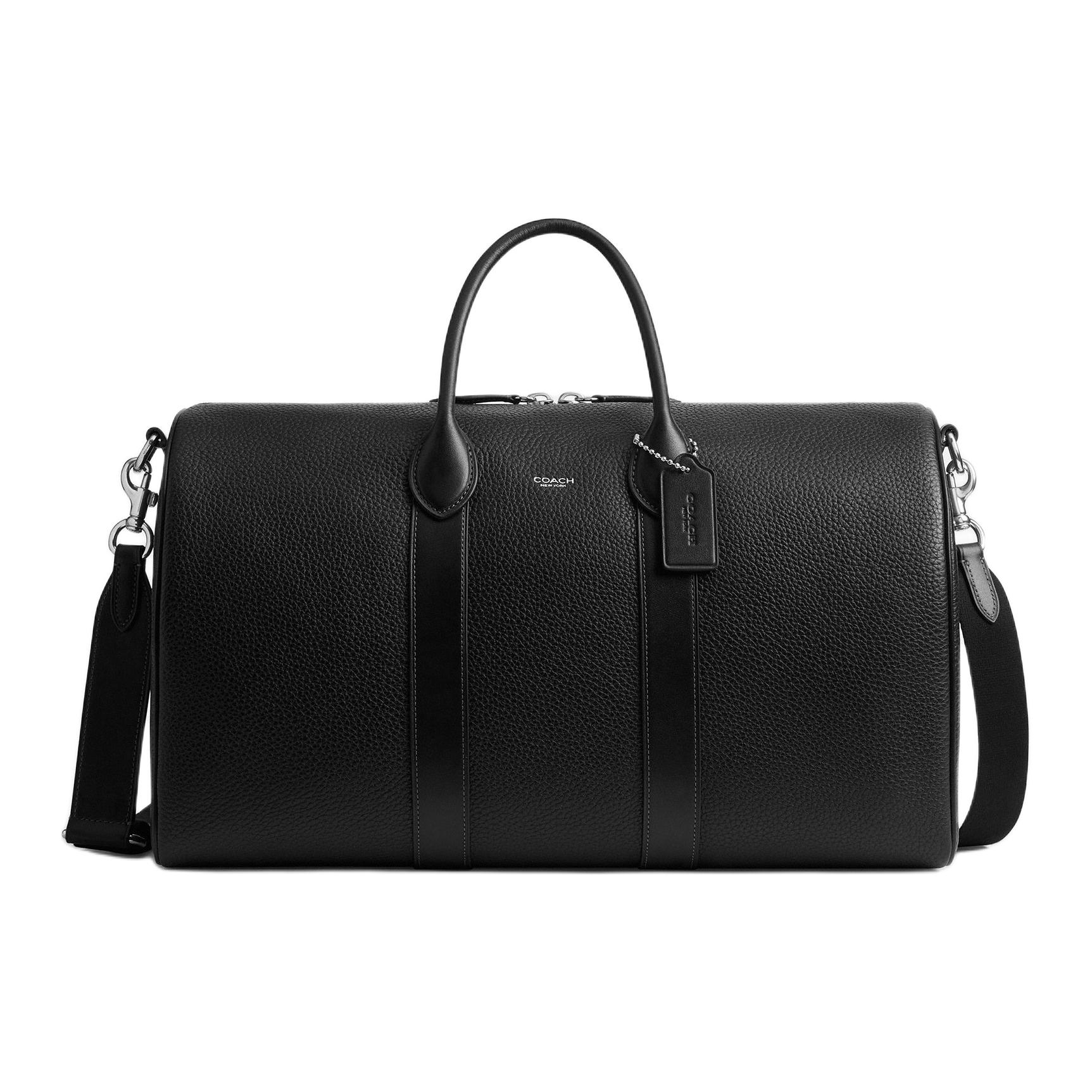 

COACH Кожаная дорожная сумка для боулинга через плечо унисекс большая черная