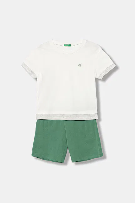 Пижама хлопковая двучастная United Colors of Benetton, белый