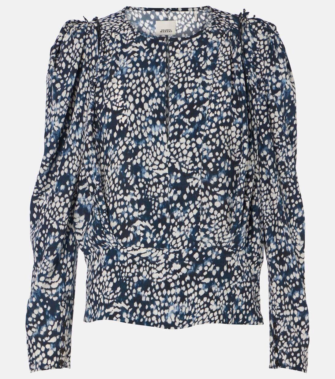 

Блузка Zarga с принтом из смесового шелка Isabel Marant, цвет midnight/white