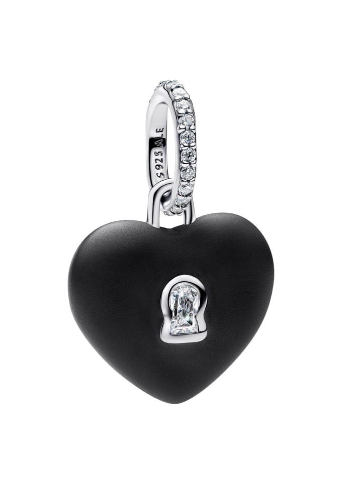 

Pandora Серебряный кулон-подвеска, матовый черный керамический замок в форме сердца