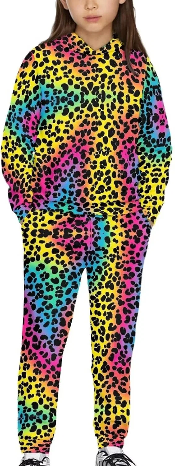 Детский спортивный костюм Leopard Print, Xpyiqun, 2 предмета