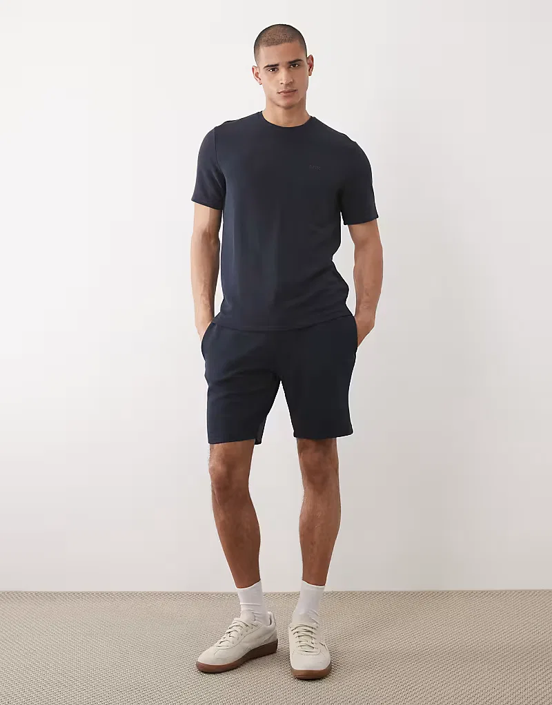 Шорты BOSS Bodywear Rib, темно-синий