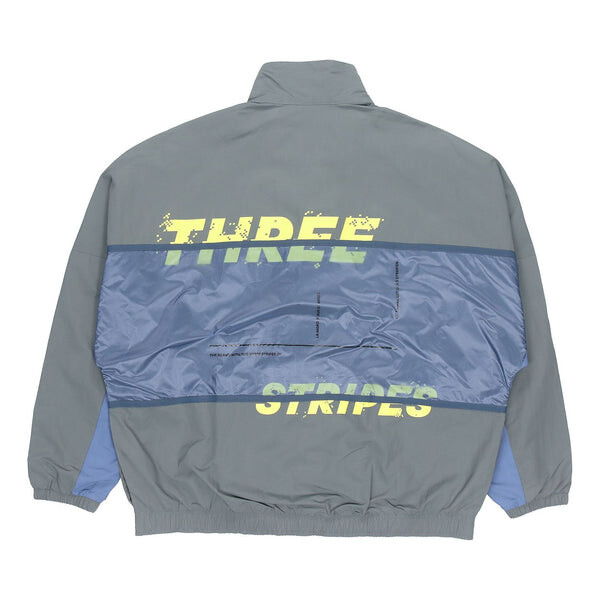 

Куртка m wrd wov jkt sports loose contrasting colors printing woven stand collar jacket blue Adidas, синий