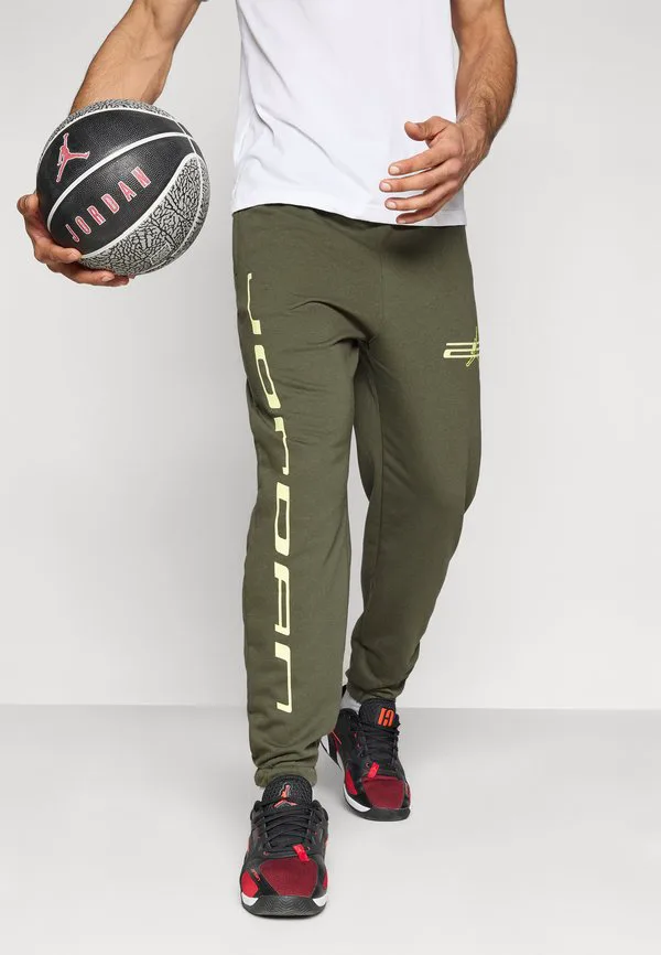 Спортивные брюки из флиса с перекрестным рисунком Jordan, Cargo Khaki/Luminous Green/Dynamic Yellow — фото 4