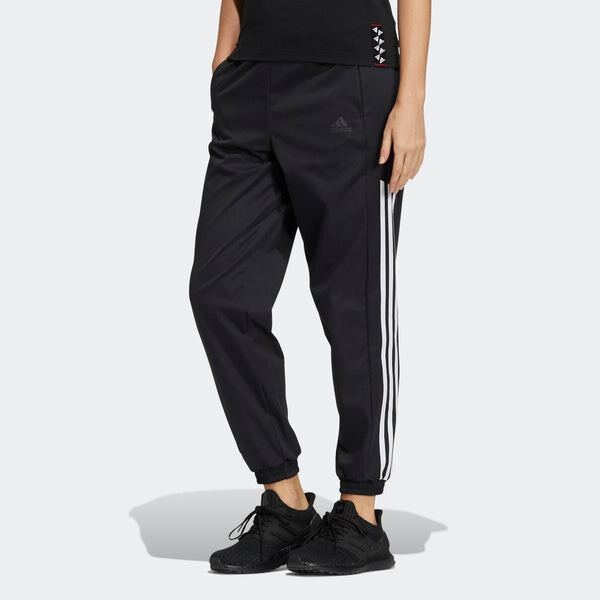 Спортивные штаны (WMNS) adidas Solid Color Side Stripe Printing Elastic Waistband Sports Pants/Trousers/Joggers Autumn Black, черный — фото 3