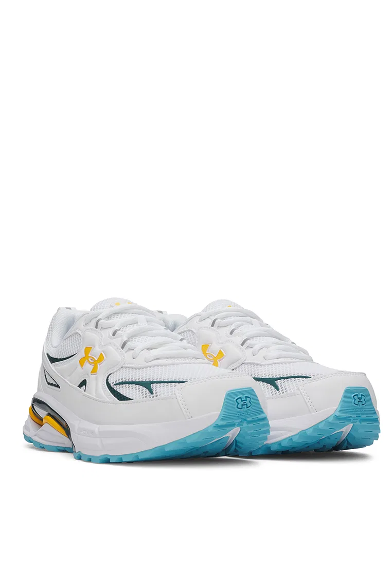 Кроссовки спортивные мужские Apparition Tech Under Armour, белый/зеленый/золотой — фото 2
