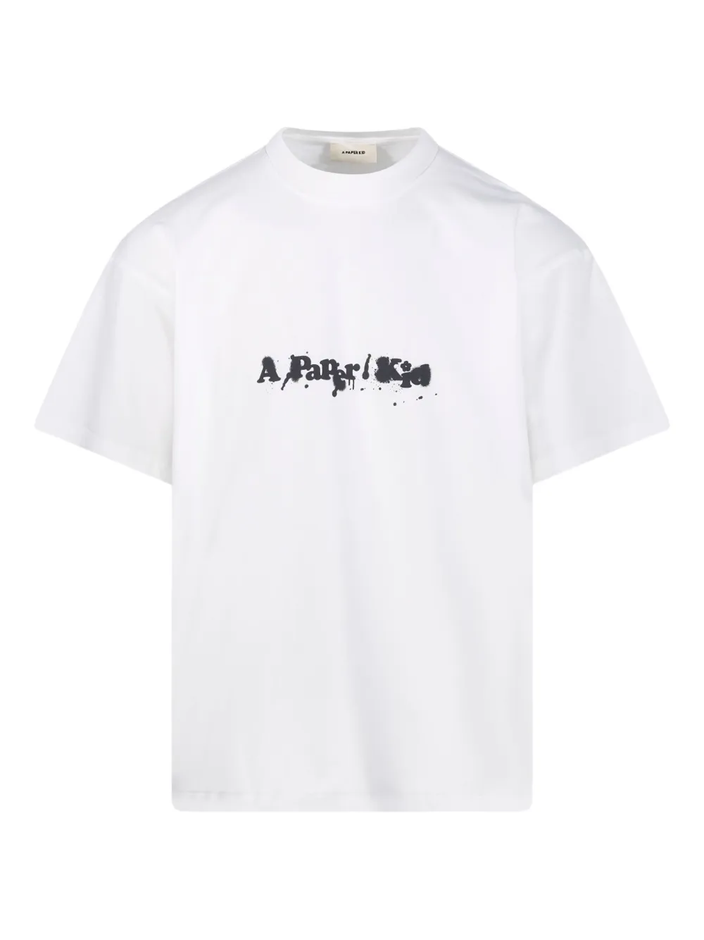 

Футболка с логотипом и эффектом брызг краски A PAPER KID, белый