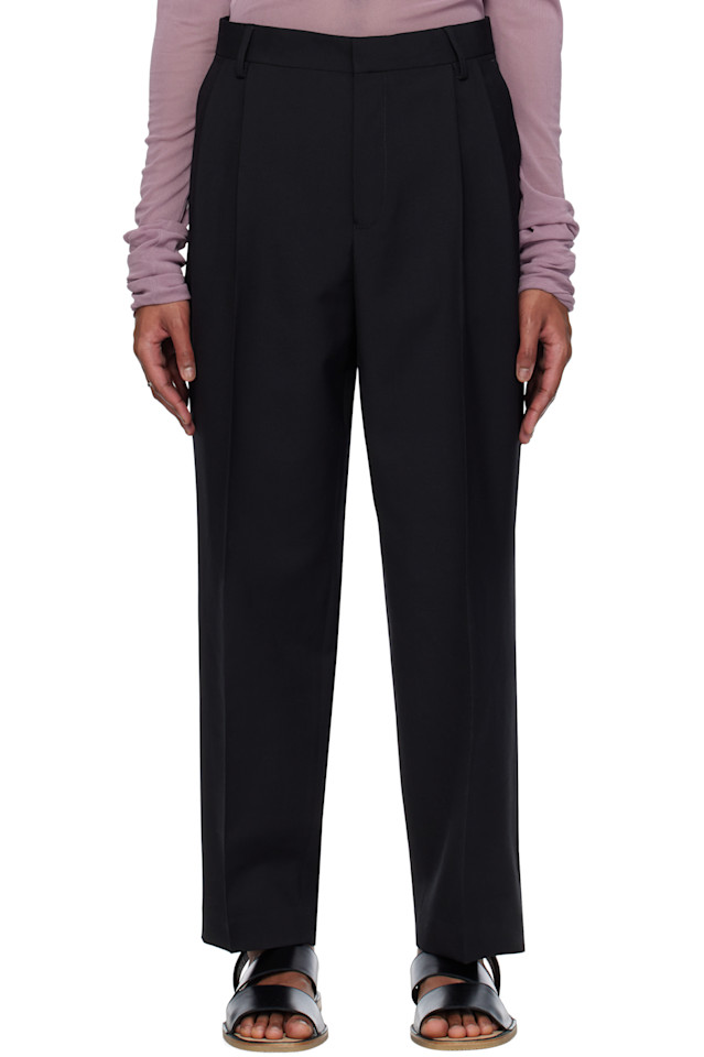 

Шерстяные брюки из твила Dries Van Noten, черный