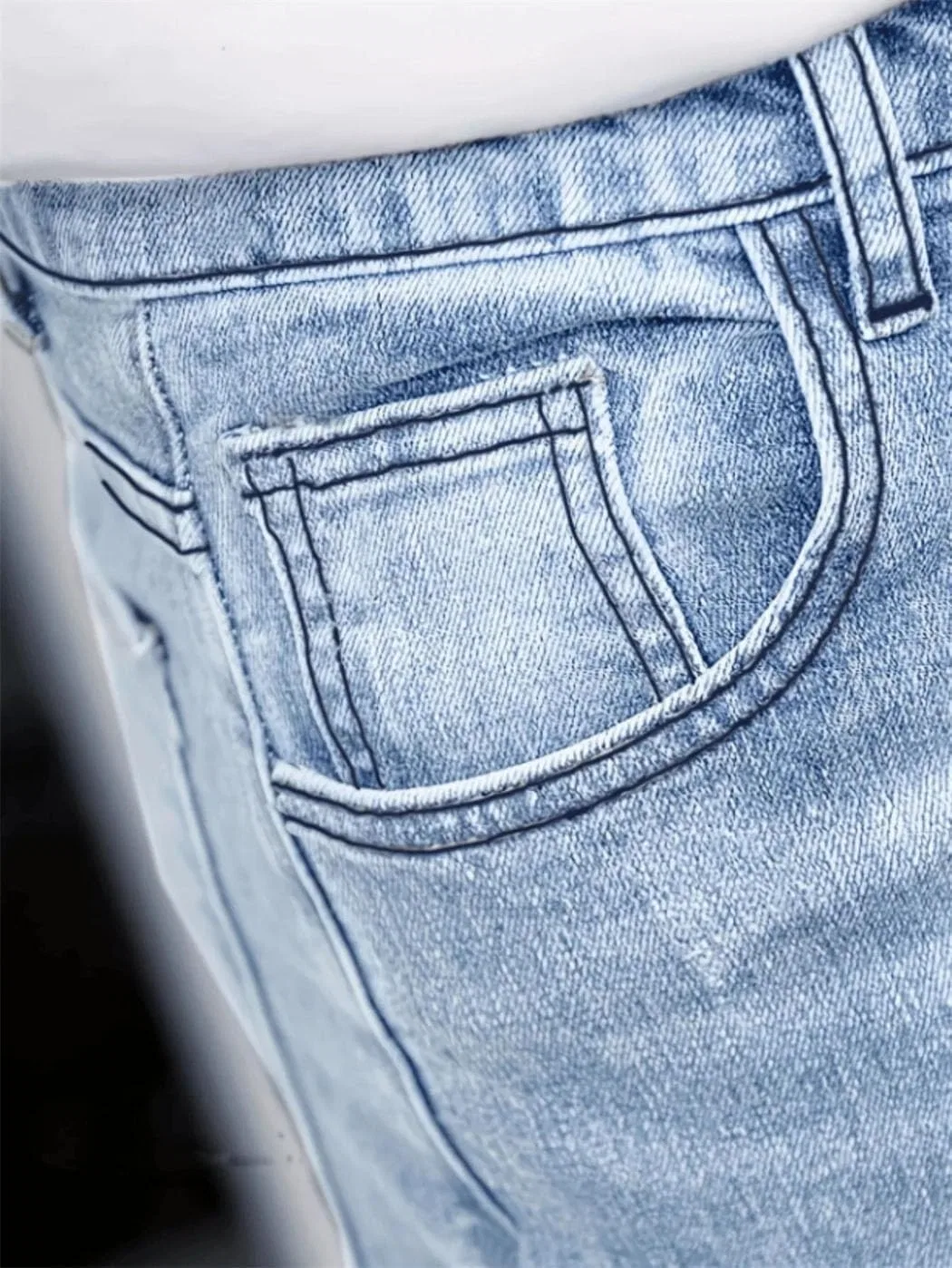 Джинсы, slim-fit, синий — фото 4