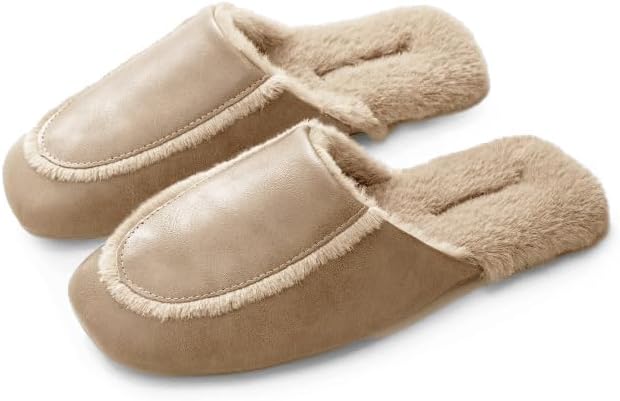 

Женские и мужские закрытые тапочки Yafirgeer с роскошной подкладкой из флиса, тихие элегантные домашние шлепанцы-сандалии, бежевый