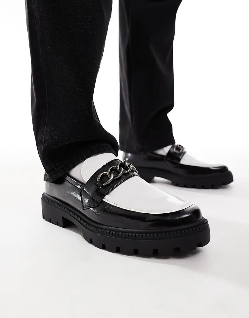 

Черные мокасины с серебряной цепочкой ASOS DESIGN
