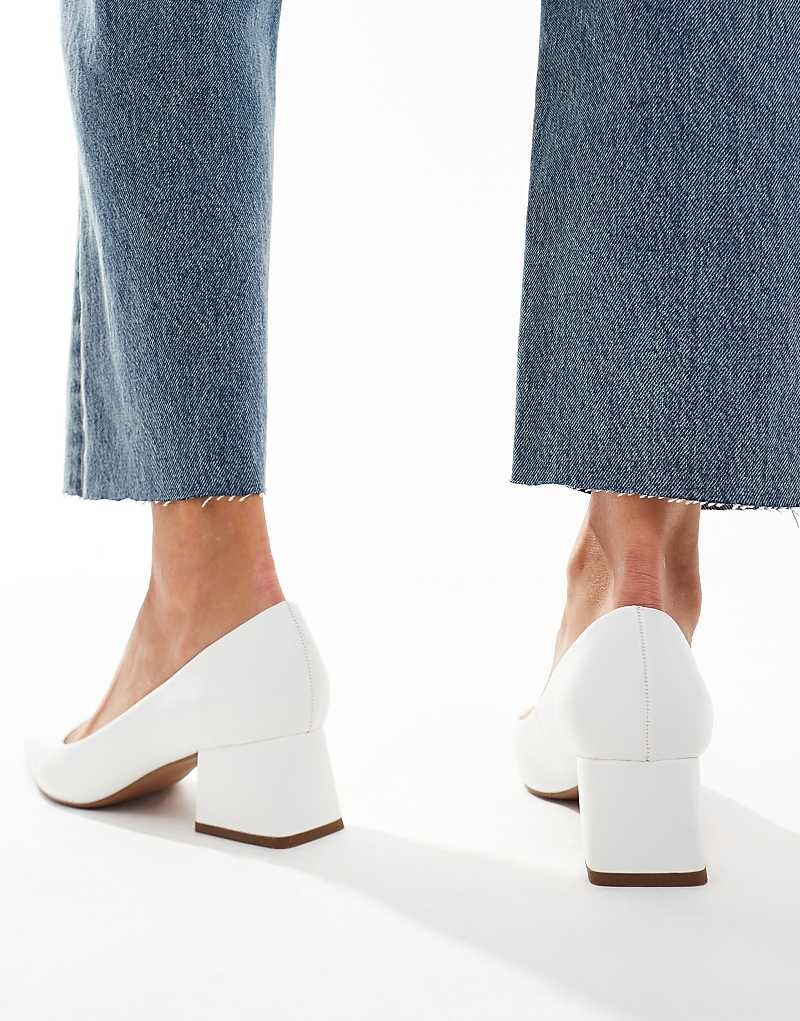 ASOS DESIGN – Saint – Белые туфли на среднем каблуке — фото 4