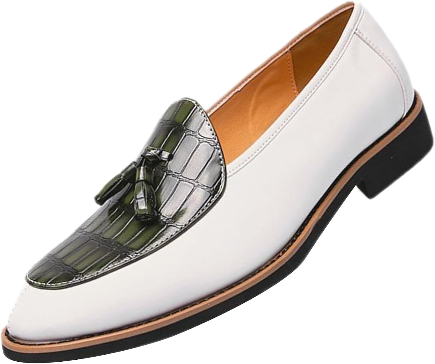 

Мужские модные кожаные лоферы ADKGBE с кисточками, дышащие, без шнурков, легкие, с нескользящей подошвой, низкий каблук, повседневные, для вечеринок, свадеб и деловых встреч, зеленый