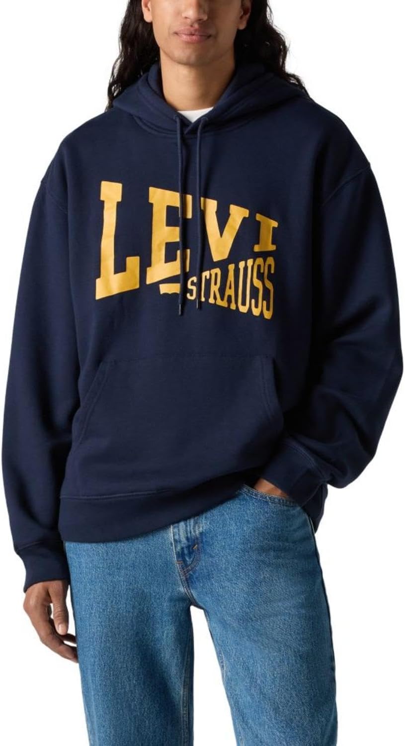 

Мужской свободный свитер с графическим принтом Levi's (также доступен в размерах Big и Tall), (New) Relaxed Graphic Hoodie Navy Blazer