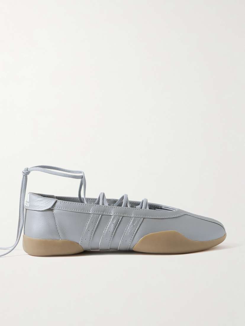 Кроссовки балетки Taekwondo mei из металлизированной кожи Adidas Originals, серебряный