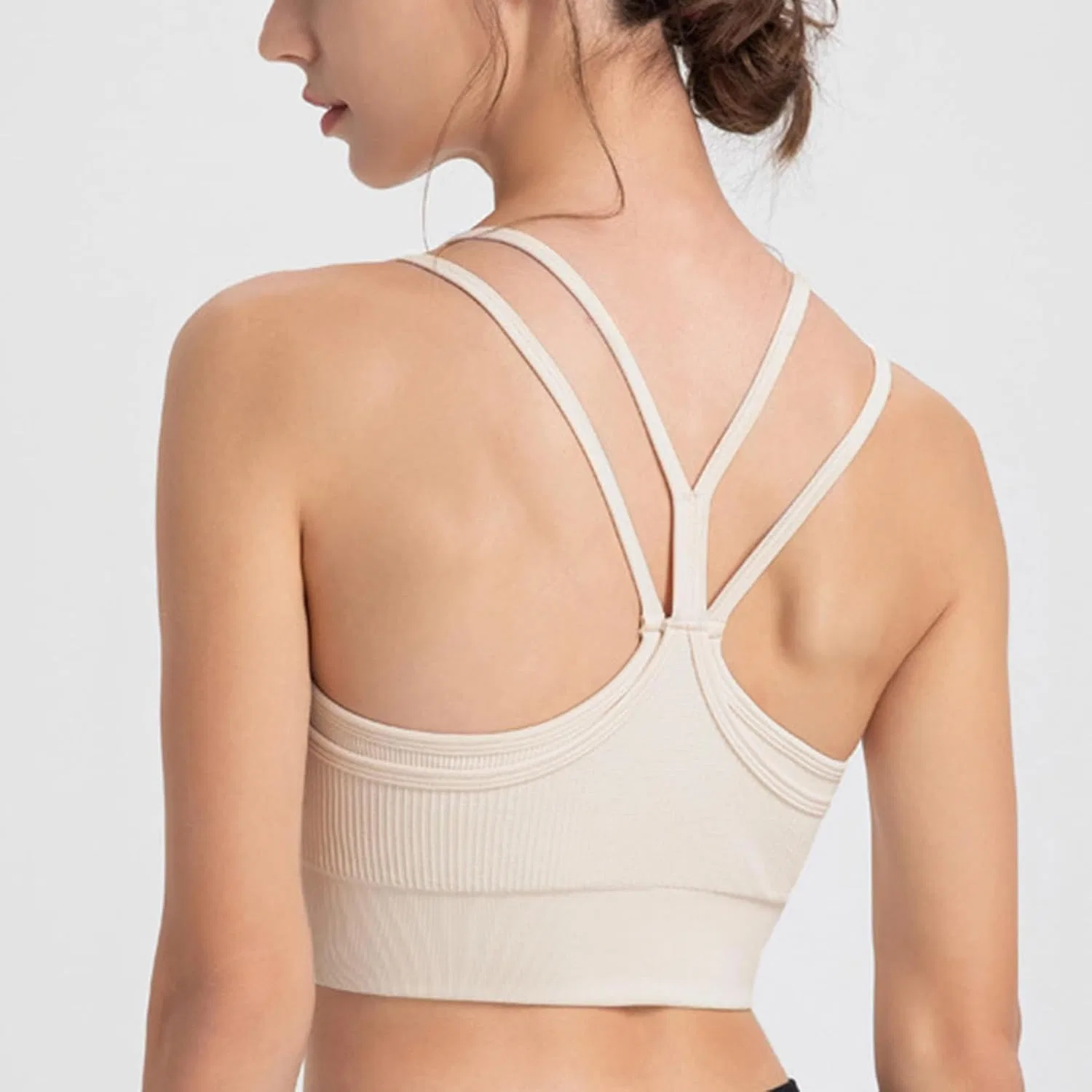 Спортивный бюстгальтер для женщин Racerback, Y2K, Activewear, Wirefree, White — фото 4
