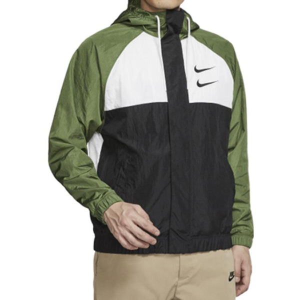 Куртка Nike Sportswear Swoosh Men's Woven Hooded Jacket 'Green', зеленый — фото 3