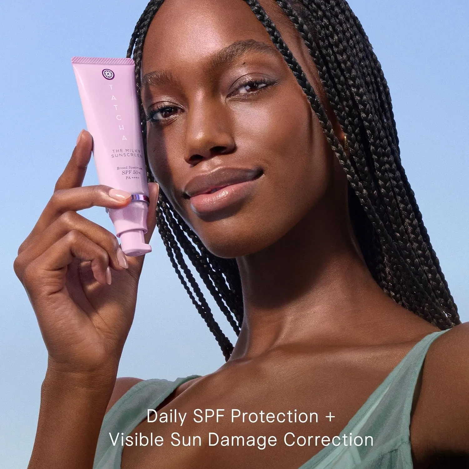 TATCHA The Milky Sunscreen, SPF 50+ PA+++, легкая защита от солнца без белых разводов с эктоином, витамином E и алоэ — фото 3