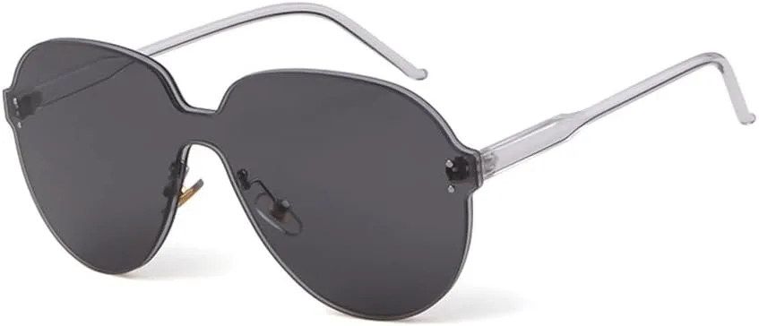 

Винтажные цельные солнцезащитные очки большого размера в стиле ретро, ​​без оправы, для путешествий и вождения, защита от УФ-излучения UV400, для лета TKKTLLT, C1