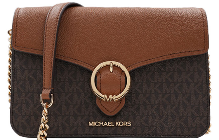 

Сумка MK Wanda PVC через плечо, женская коричневая с монограммой MICHAEL KORS