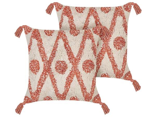 

Подушка Beliani 2 шт HICKORY, 45x45x45 см цвет beige/orange