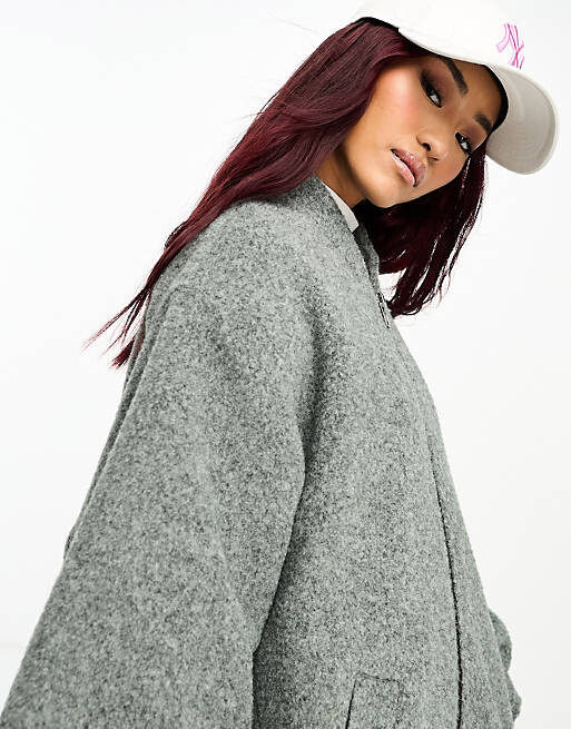 

Темно-серый бомбер с начесом ASOS DESIGN