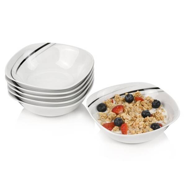 

6 шт. набор мисок для хлопьев bilgola Sänger, белый, Серый, 6 шт. набор мисок для хлопьев bilgola Sänger, белый