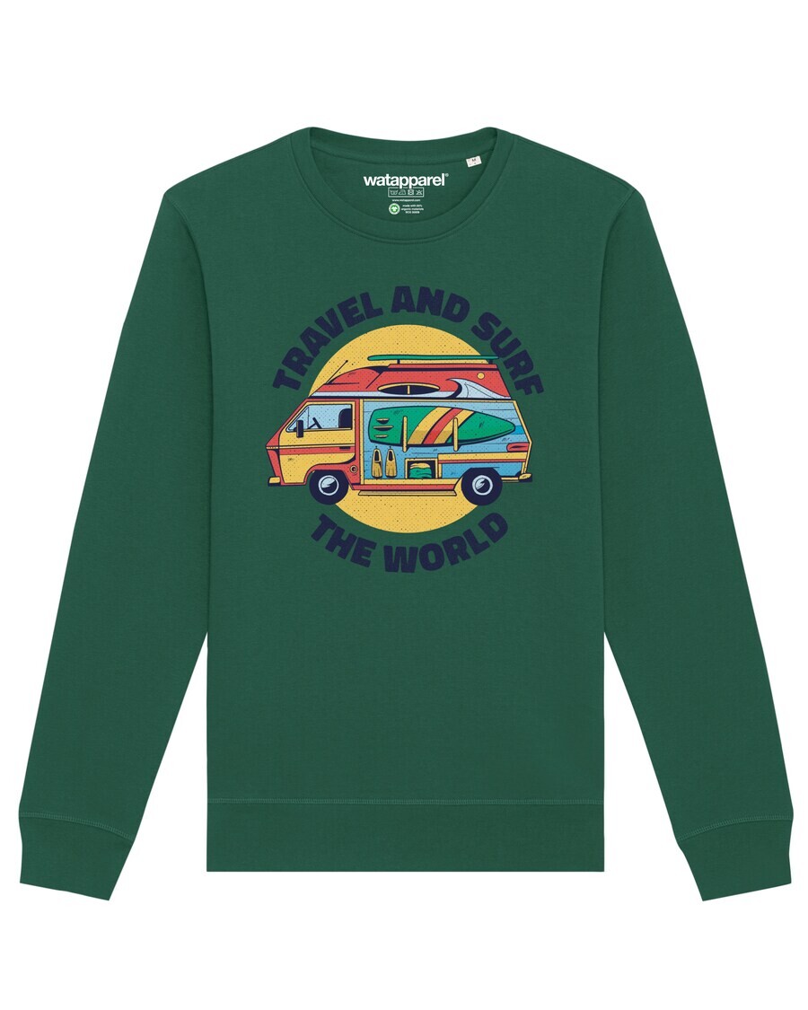 

Свитер Watapparel Sweatshirt Travel and surf, темно-зеленый