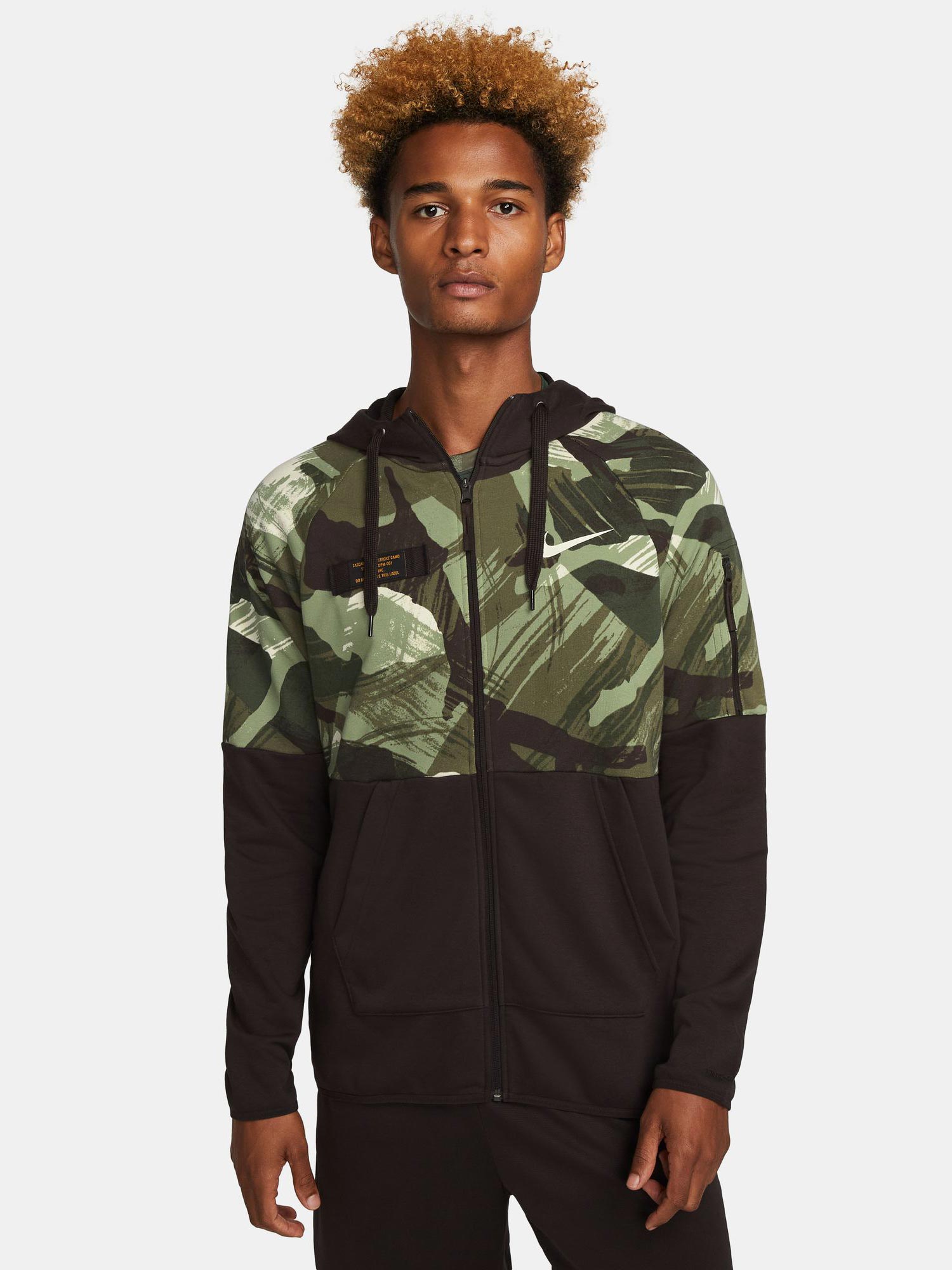 

Толстовка Nike M NK DF FLC HD FZ CAMO, коричневый