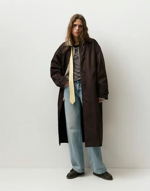 

Коричневый тренч Pull&Bear Oversize