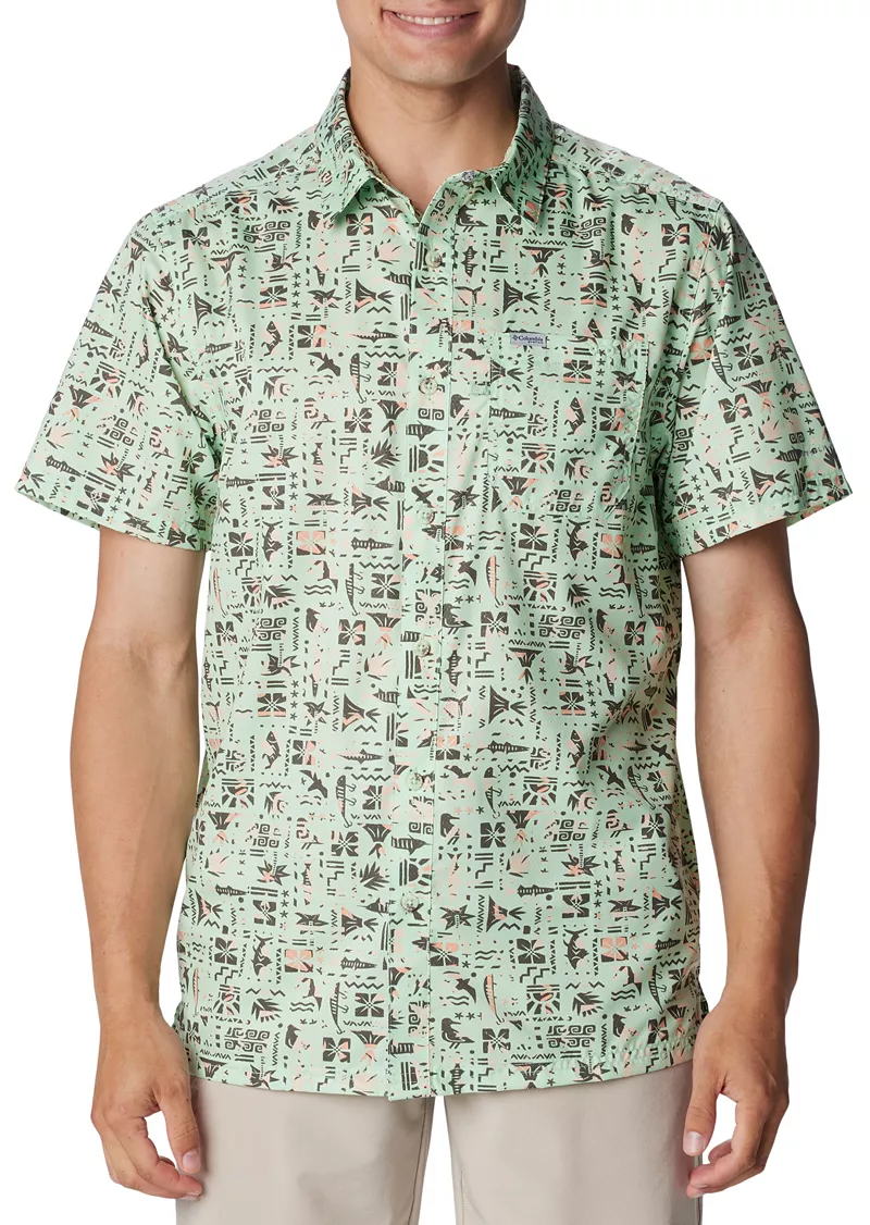 

Мужская рубашка с коротким рукавом Columbia PFG Super Slack Tide, цвет Key West Fishtiki