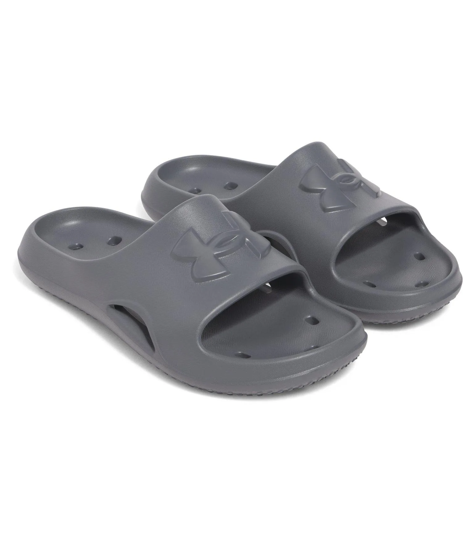 Мужские спортивные сандалии с быстрой сушкой UA ROCKER 5 SLIDE UNDER ARMOUR серо-белые — фото 4
