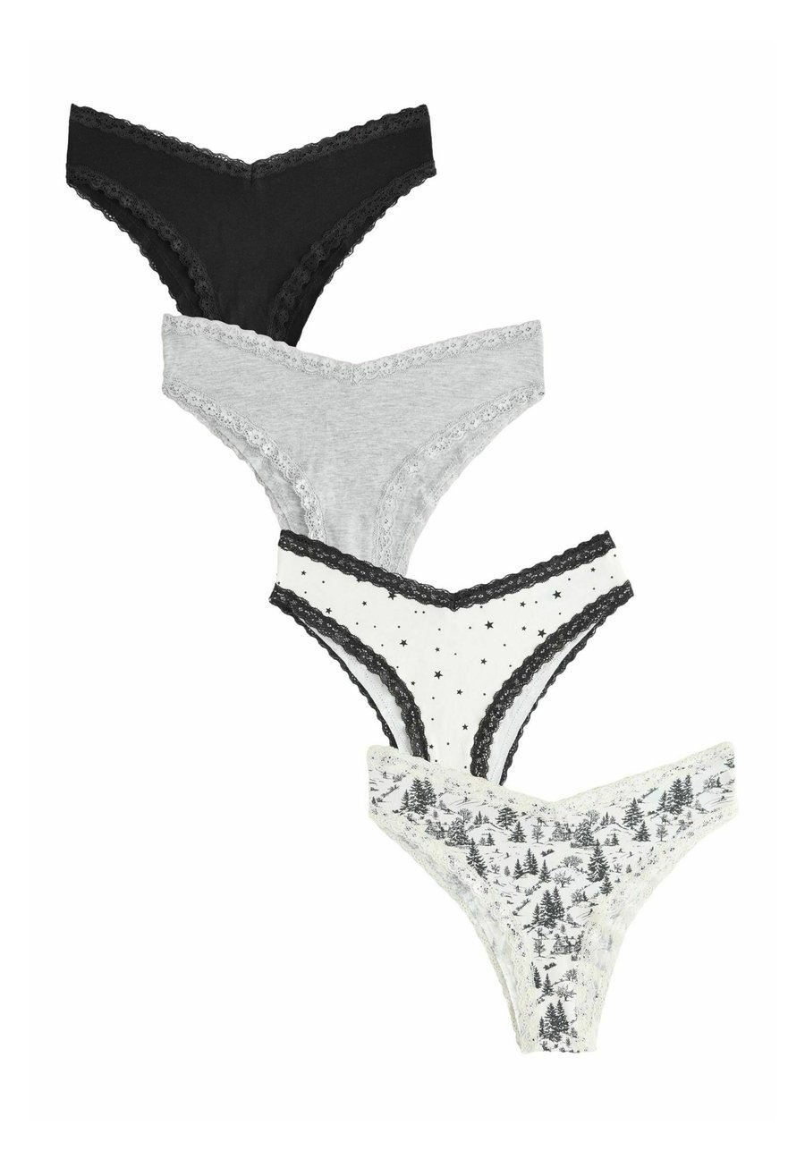 

Брифы Next HIGH LEG TRIM FOUR PACK, Black Cream/Black