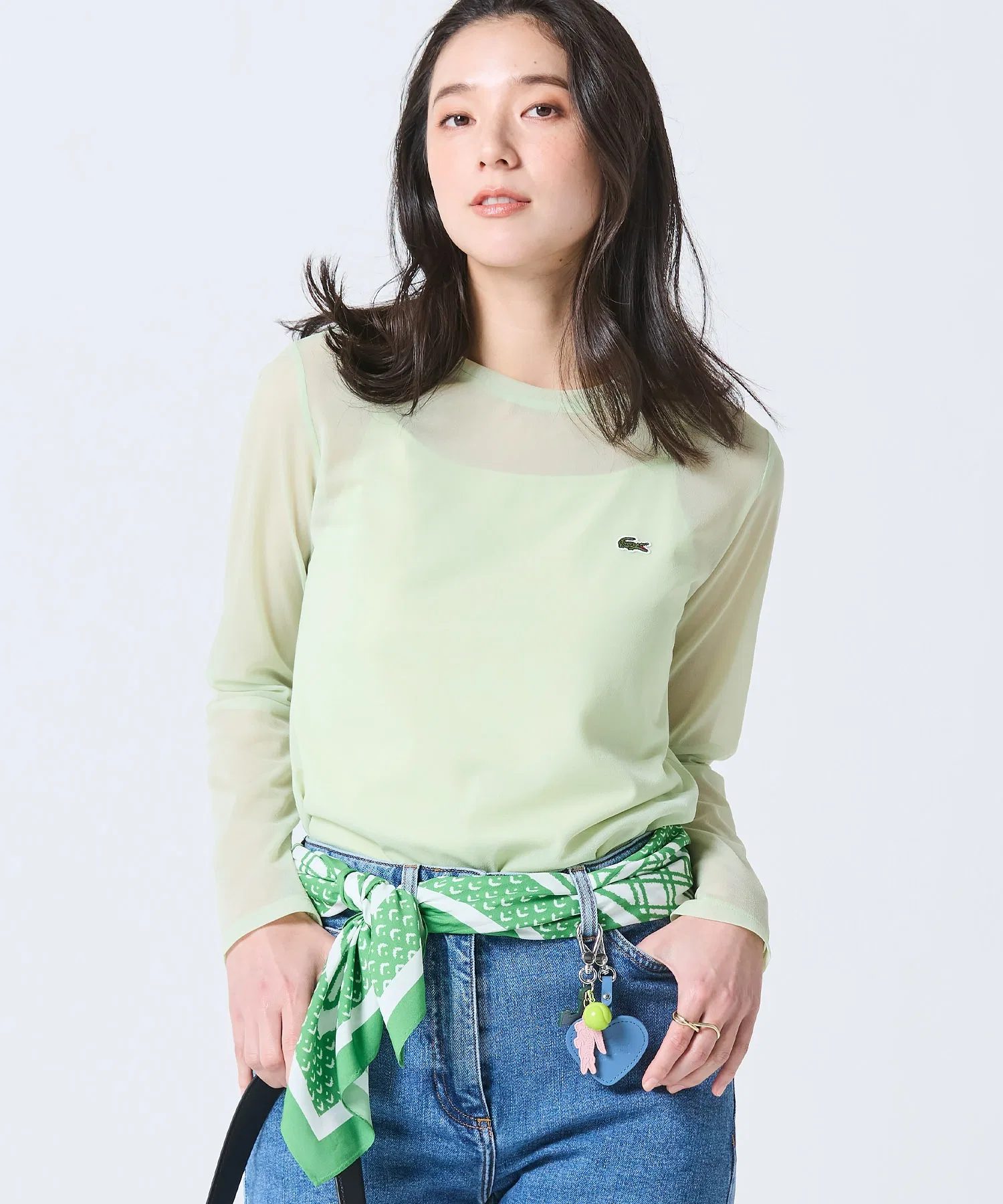 Топ LACOSTE Комплект из 2-х предметов, Полупрозрачный, Черный
