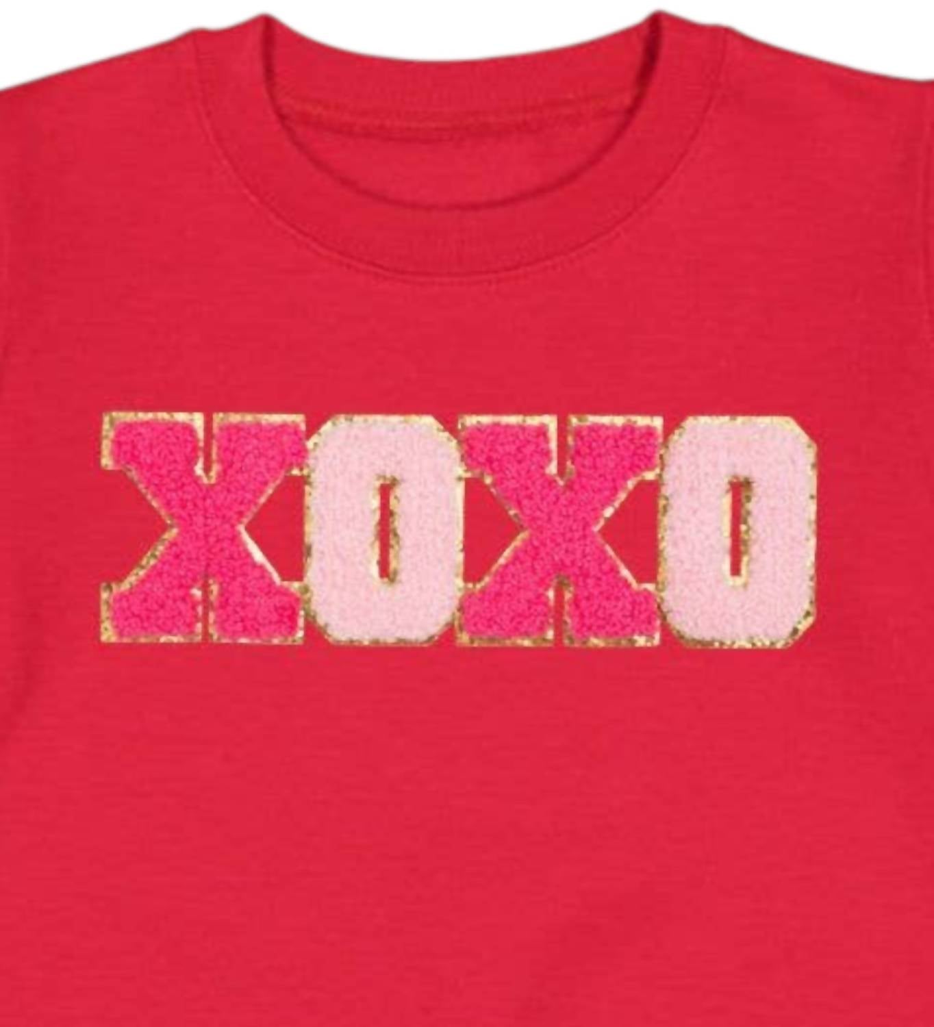 SWEET wink Детская толстовка с нашивкой Xoxo ко Дню святого Валентина, красная — фото 3
