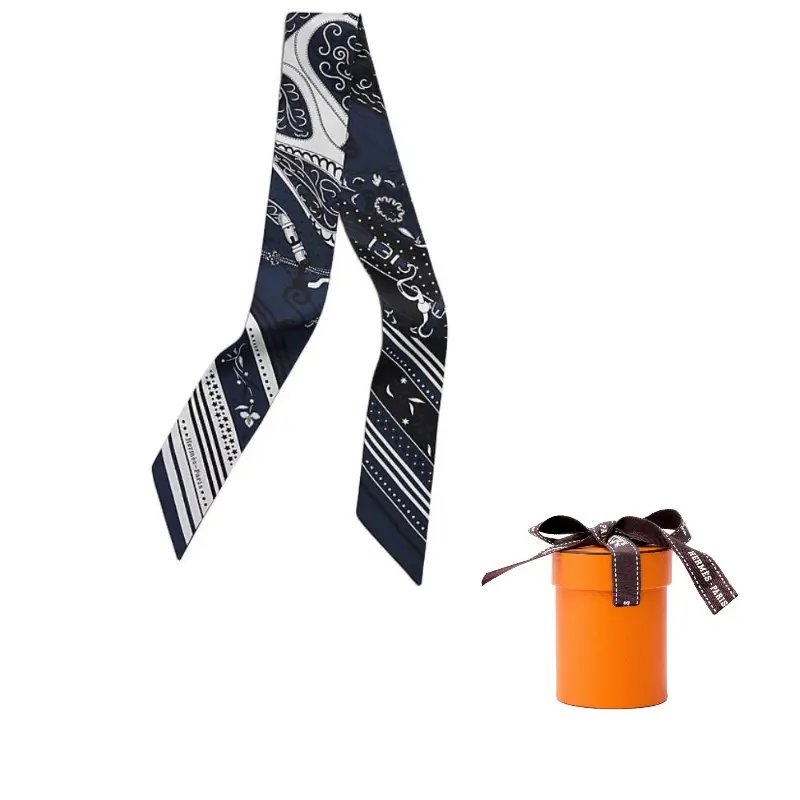 

HERMES Шёлковый шарф Mulberry Silk женский морской синий, Marine Blue