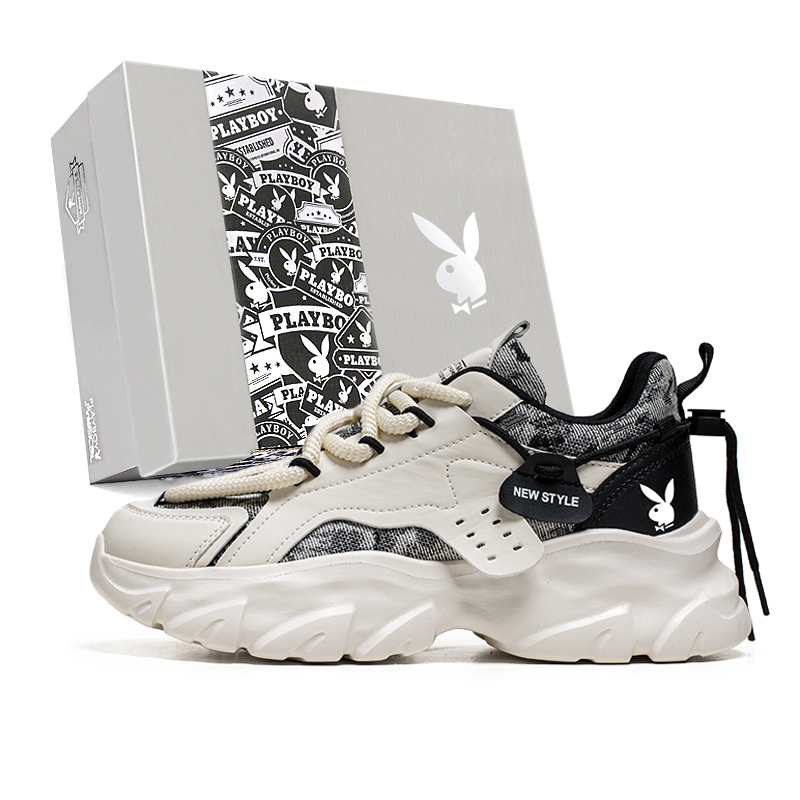 

Playboy Мужские низкие массивные кроссовки Beige Black, цвет Beige Black