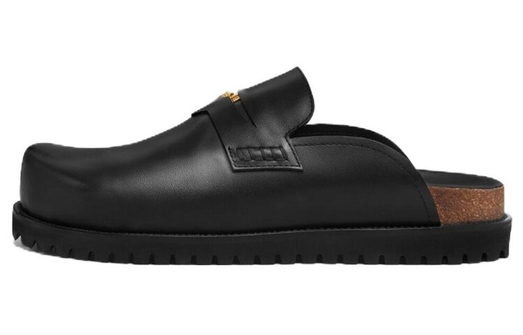 

Мюли Versace Medusa Leather с пробковой подошвой, черный