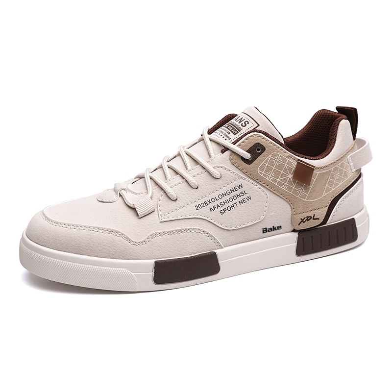 

Нескользящие, легкие и дышащие низкие мужские кроссовки для скейтбординга BAKE, Beige Brown