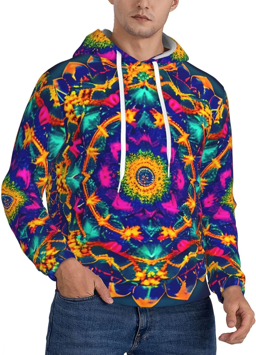 

Толстовка с капюшоном BaerK для мужчин, с принтом мандала